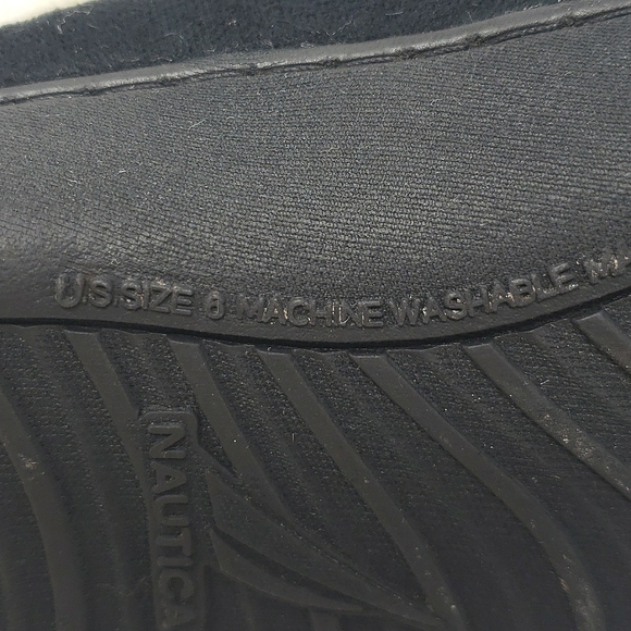 Nautica Black Slippers Lined Shoes Mens Size 6 Women 7.5 Rubber Soles Warm Comfy - Picture 10 of 10